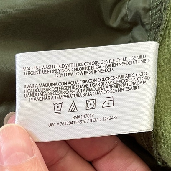 Orvis Quilted Snowbird Full Zip Jacket Lightweight Olive Green Mixed Media Sz XL - Picture 10 of 13